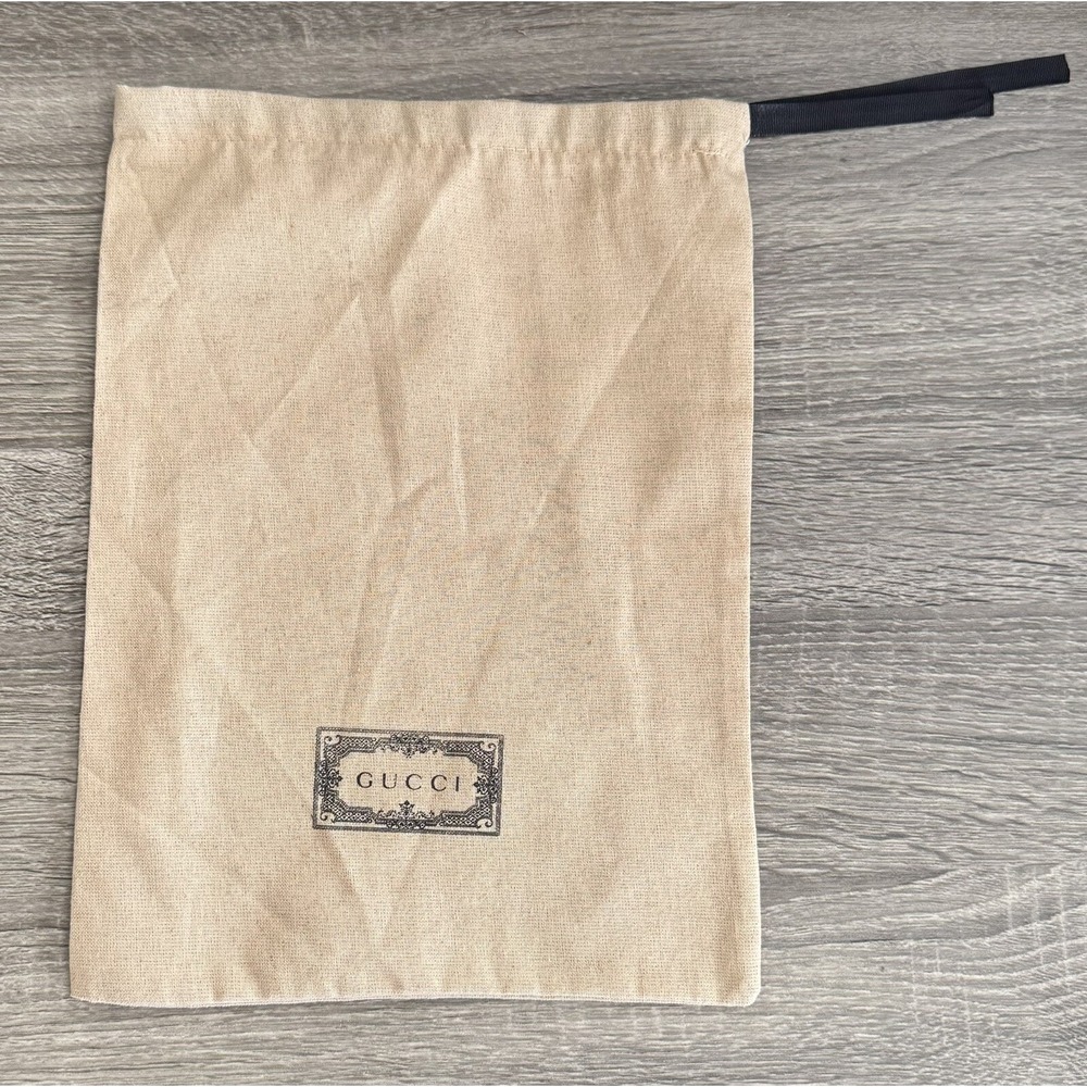 Gucci Drawstring Dust Bag 13" X 9.5"  Tan Brown Leather Protector